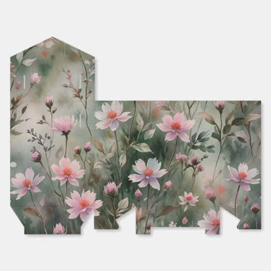 wilde bloemen bedankdoosjes (Ongevouwen)