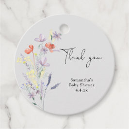Wilde bloemen bedanken je baby shower bedankjes labels