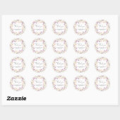 Wilde bloemen bedanken je ronde sticker (Vel)