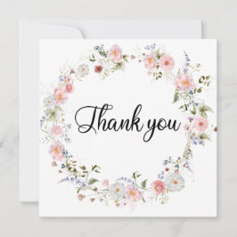 Wilde bloemen bedankkaart