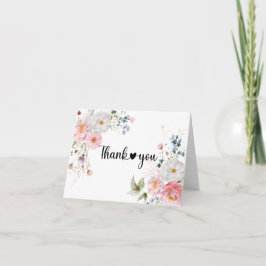 Wilde bloemen bedankkaart