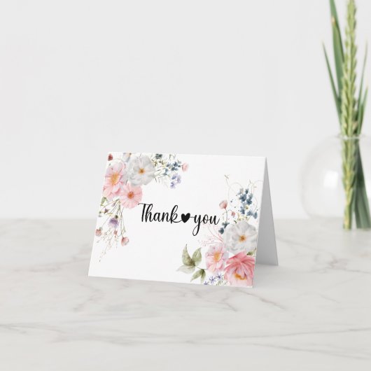 Wilde bloemen bedankkaart (Voorkant)