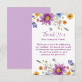 Wilde bloemen bedankkaart (Voorkant / Achterkant)