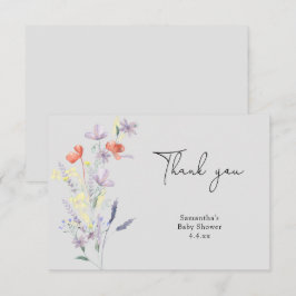 Wilde bloemen bedankt baby shower