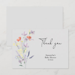 Wilde bloemen bedankt baby shower