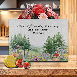 Wilde Bloemen Bergen 20e Huwelijksverjaardag Snijplank