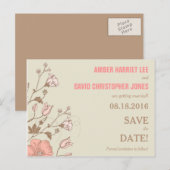 Wilde bloemen Bewaar de datumkaarten Aankondigingskaart (Voorkant / Achterkant)