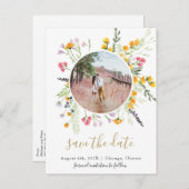 Wilde bloemen bewaren het briefkaart van de datumf (Voorkant / Achterkant)