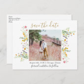 Wilde bloemen bewaren het briefkaart van de datumf (Voorkant / Achterkant)