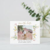 Wilde bloemen bewaren het briefkaart van de datumf (Staand voorkant)