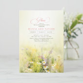Wilde bloemen Beweide Elegant Summer Engagement Pa Kaart (Staand voorkant)