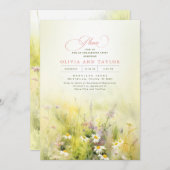 Wilde bloemen Beweide Elegant Summer Engagement Pa Kaart (Voorkant / Achterkant)