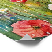 Wilde bloemen bij een meer poster (Hoek)