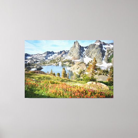 Wilde bloemen bij Minaret Lake Canvas Afdruk (Voorkant)
