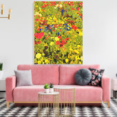 Wilde bloemen blaast kleurrijk bloemfestival canvas afdruk (Insitu (Woonkamer))