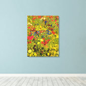 Wilde bloemen blaast kleurrijk bloemfestival canvas afdruk (Insitu (Houten vloer))
