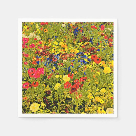 Wilde bloemen blaast kleurrijk bloemfestival servet (Voorkant)