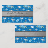 Wilde Bloemen Blauw Witte Bloemmotief Visitekaartje (Voorkant / Achterkant)