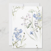 Wilde Bloemen Blauwe Botanische Zomer Uitnodiging (Achterkant)