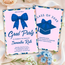 Wilde bloemen Blauwe Gingham Strik Afstudeerfeest
