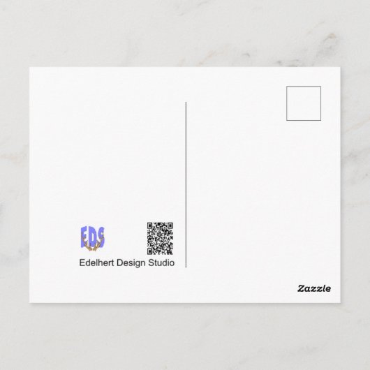 Wilde bloemen: Blauwe korenbloemen DIY Briefkaart (Achterkant)