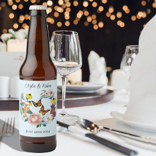 Wilde bloemen Blauwe paddenstoelen Bier Etiket