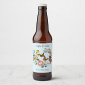 Wilde bloemen Blauwe paddenstoelen Bier Etiket (Voorkant)