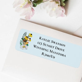 Wilde bloemen Blauwe paddenstoelen Etiket