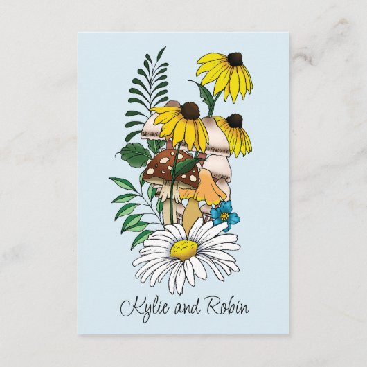 Wilde bloemen Blauwe paddenstoelen Informatiekaartje (Achterkant)