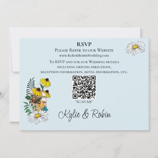 Wilde bloemen Blauwe paddenstoelen Kaart (Achterkant)