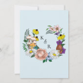 Wilde bloemen Blauwe paddenstoelen Kaart (Achterkant)