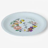 Wilde bloemen Blauwe paddenstoelen Papieren Bordje (Gekanteld)