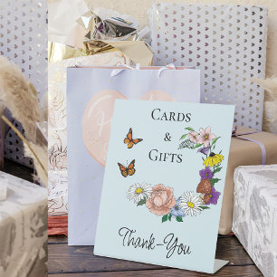 Wilde bloemen Blauwe paddenstoelen Reclamebord Met Voetstuk