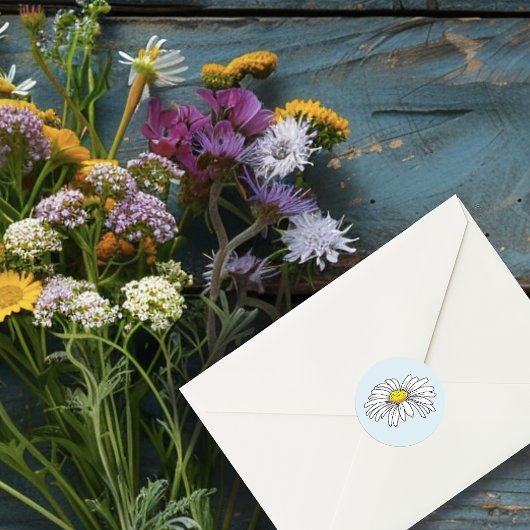 Wilde bloemen Blauwe paddenstoelen Ronde Sticker