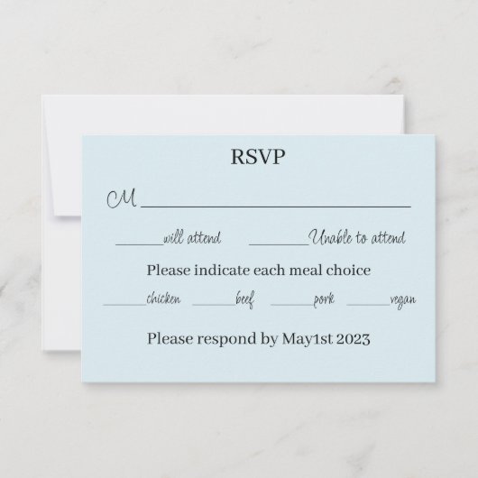 Wilde bloemen Blauwe paddenstoelen RSVP Kaartje (Voorkant)