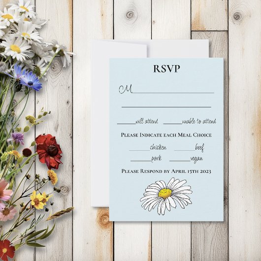 Wilde bloemen Blauwe paddenstoelen RSVP Kaartje