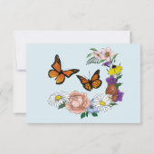 Wilde bloemen Blauwe paddenstoelen RSVP Kaartje (Achterkant)