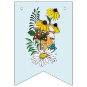 Wilde bloemen Blauwe paddenstoelen Vlaggetjes (Eerste vlag)