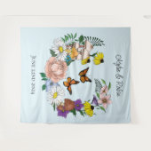 Wilde bloemen Blauwe paddenstoelen Wandkleed (Voorkant (horizontaal))