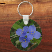 Wilde bloemen Blauwe Spiderwort Hot Springs AR Gif Sleutelhanger (Voorkant)