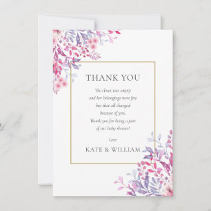 Wilde Bloemen Bloem Baby Shower Gedicht Bedankkaart