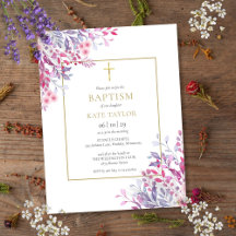 Wilde Bloemen Bloem Goud Doop Christening
