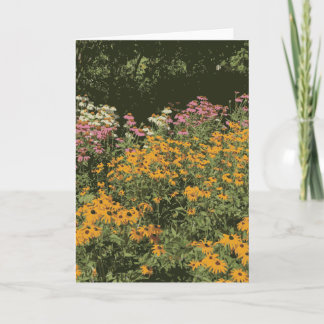 Wilde bloemen, bloemen, zwarte, geoogste schorren kaart