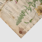 Wilde bloemen bloemenblad muziek vel ephemera tissuepapier (Detail)
