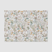 Wilde Bloemen Bloemendecoupage Groen Bruin Tissuepapier (Voorkant)