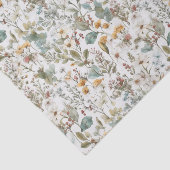 Wilde Bloemen Bloemendecoupage Groen Bruin Tissuepapier (Detail)