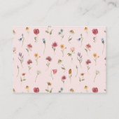 Wilde bloemen bloemendisplay douchewikkel in helde informatiekaartje (Achterkant)