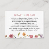 Wilde bloemen bloemendisplay douchewikkel in helde informatiekaartje (Voorkant)