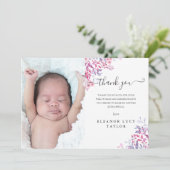 Wilde bloemen Bloemendoop Doop Foto Bedankkaart (Staand voorkant)