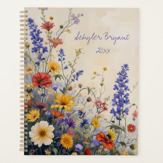 Wilde Bloemen Bloemenspiral gebonden botanisch Planner (Voorkant)